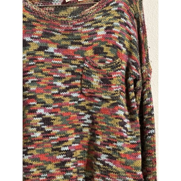 Roxy Women’s Cropped Multicolor Wool Blend Sweater Long Sleeve Size Small - Picture 2 of 9
